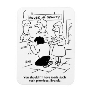 Utsatt make i Beauty Salon. Funny Magnet