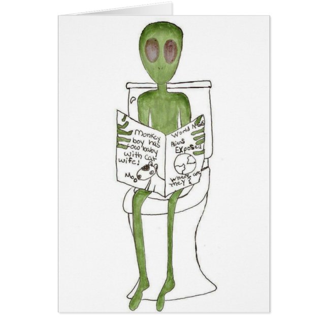 Utsatt utomjordingar hälsningskort (Framsidan)