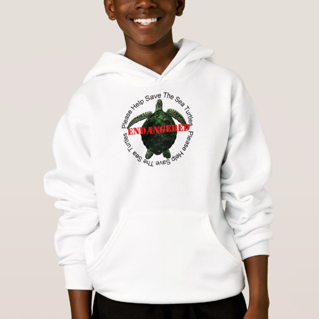 Utsatte för fara havssköldpaddaunge Hanes T-shirt (Framsida)