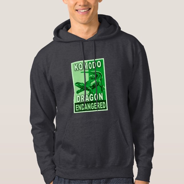 Utsatte för fara Tshirts för konst för Komodo Hoodie (Framsida)