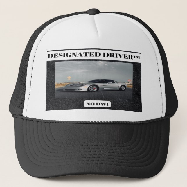 Utsedd drivrutin Korvette Black and White Trucker Keps (Framsida)