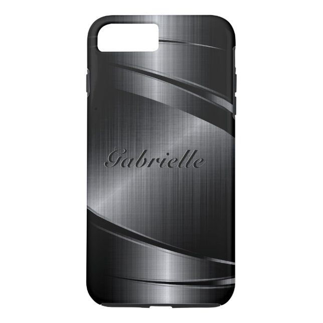 Utseende av svart metalldesign, borstat aluminium Case-Mate iPhone skal (Baksida)