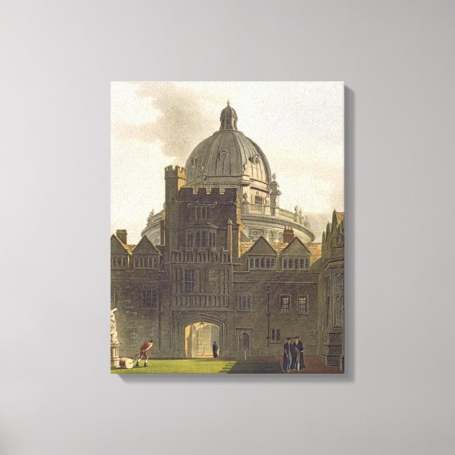 Utsidan av Brasenose College och Radcliffe Librar Canvastryck (Framsida)