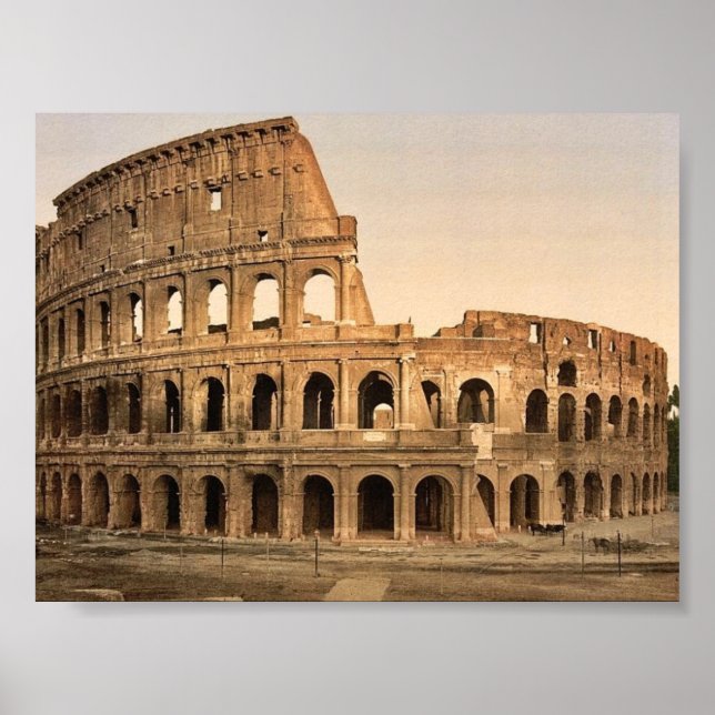 Utsidan av Coliseum, Rom, Italien Classic Phot Poster (Framsidan)