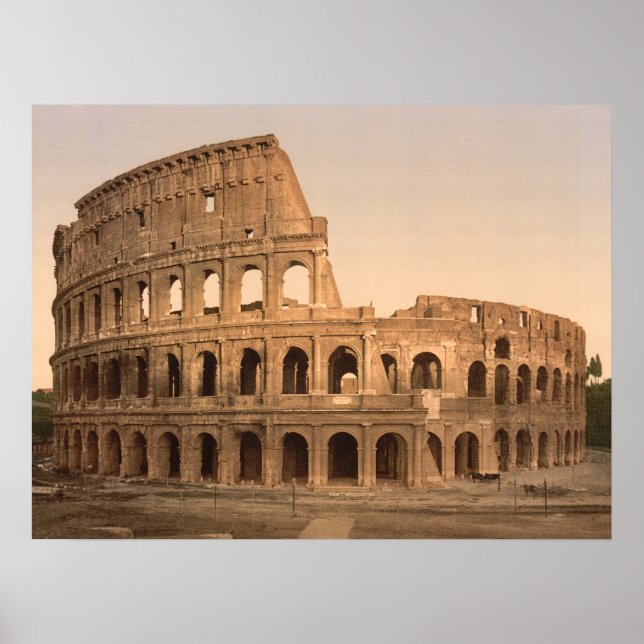 Utsidan av Colosseum, Rom, arkivtryck Poster (Framsidan)