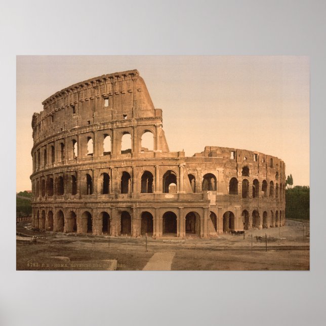 Utsidan av Colosseum, Rom, Italien Poster (Framsidan)