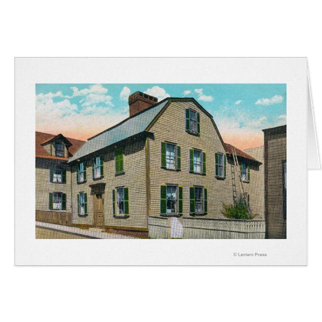 Utsidan av Hawthornes födelseort Hälsningskort (Framsidan Horizontal)