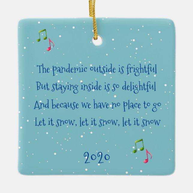 Utsidan av pandemin är 2020 julgransprydnad keramik (Framsida)