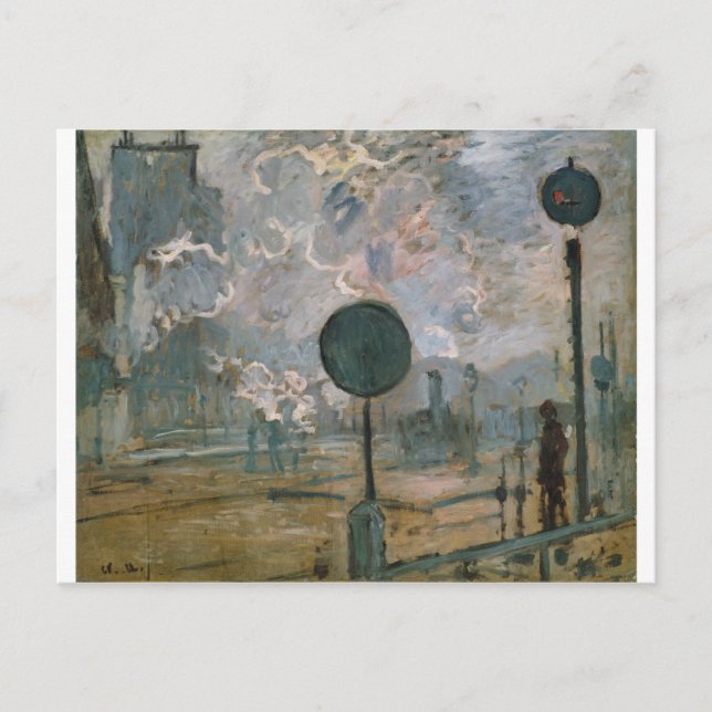 Utsidan av Saint-Lazare Station (1877) Vykort (Framsida)