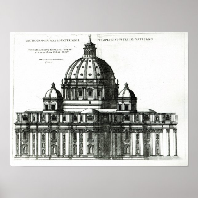 Utsidan av St. Peter's Basilica i Rom Poster (Framsidan)