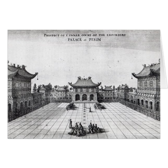 Utsikt av den inre domstolen hälsningskort (Framsidan Horizontal)