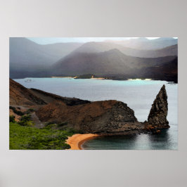 Utsikt från Bartolome Peak på Galapagosöarna Poster
