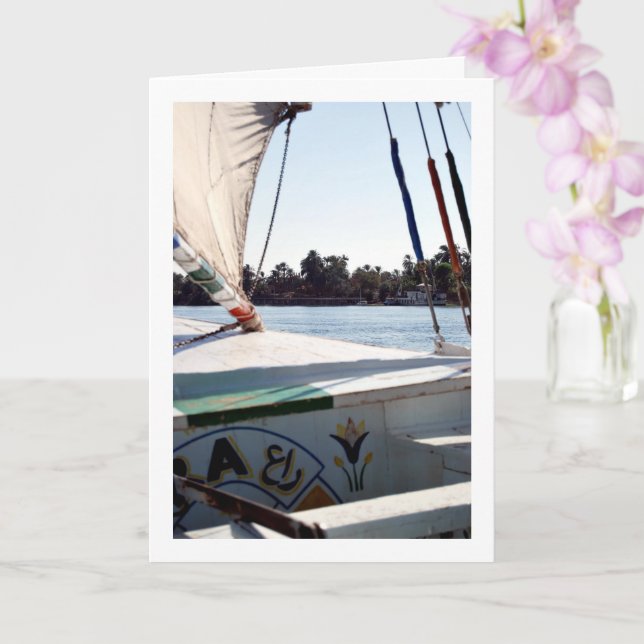 Utsikt från båt på floden Nilen, Luxor, Egypten Kort (Orkide)
