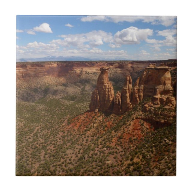 Utsikt från Canyon Rim Trail vid Colorado Monument Kakelplatta (Framsidan)