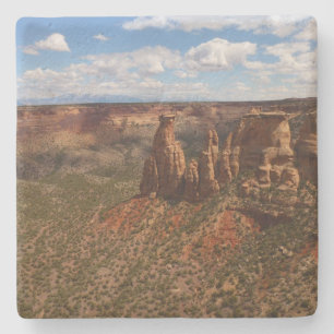 Utsikt från Canyon Rim Trail vid Colorado Monument Stenunderlägg