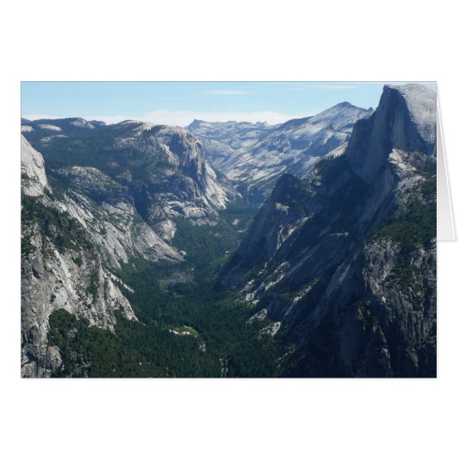 Utsikt från Glacier Point i Yosemite National Park Hälsningskort (Framsidan Horizontal)