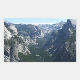 Utsikt från Glacier Point i Yosemite National Park Rektangulärt Klistermärke