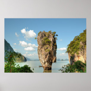 Utsikt från kullen på Ko Tapu-ön i Thailand Poster