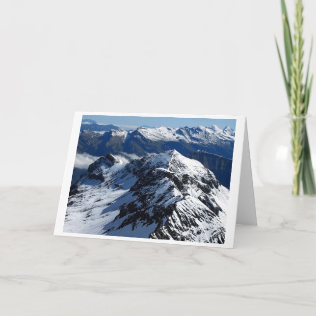 Utsikt från Schilthorn-berget Helgkort (Framsida)