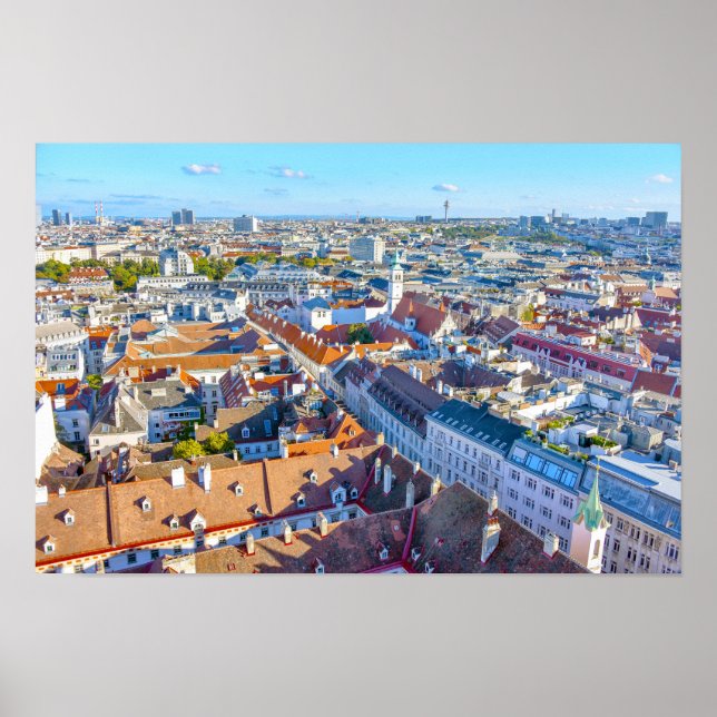 Utsikt från Stefansdomen torn, Wien Poster (Framsidan)