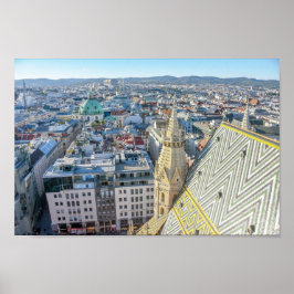 Utsikt från Stefansdomen torn, Wien Poster