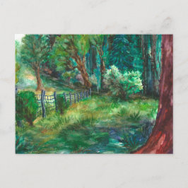 "Utsikt från stugan." Vykort