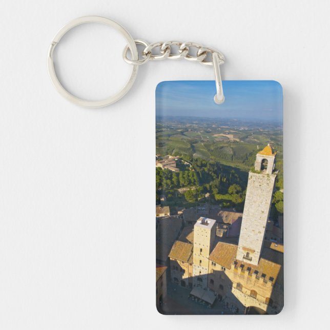 Utsikt från torn, San Gimignano, Siena, Toscana (Framsidan)