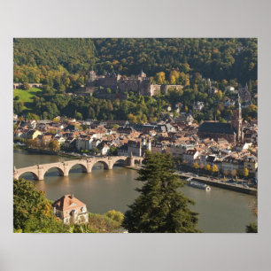 Utsikt över Alte Brucke eller Gamla Bron Poster