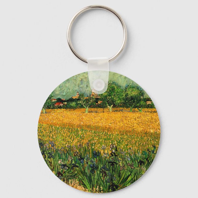 Utsikt över Arles med irisar av Vincent van Gogh Nyckelring (Framsida)