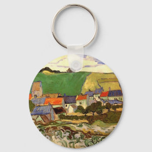 Utsikt över Auvers av Vincent van Gogh Nyckelring