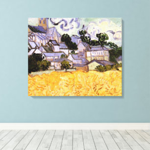 Utsikt över Auvers med kyrka av Vincent van Gogh Canvastryck