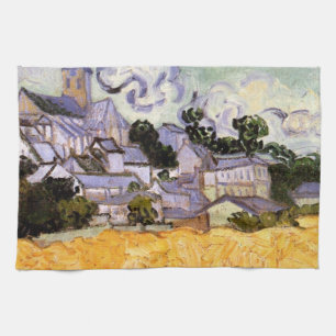 Utsikt över Auvers med kyrka av Vincent van Gogh Kökshandduk