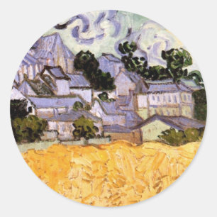Utsikt över Auvers med kyrka av Vincent van Gogh Runt Klistermärke