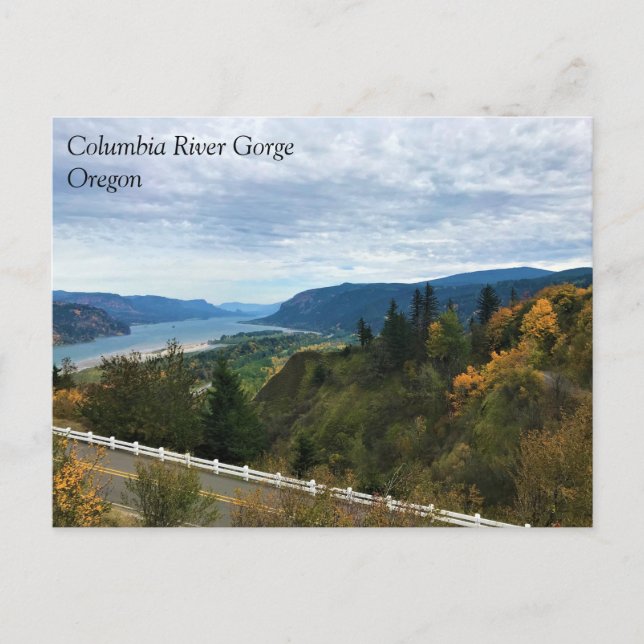 Utsikt över Columbiafloden, Columbia River Gorge,  Vykort (Framsida)