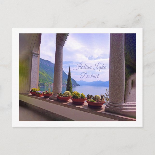 Utsikt över Comosjön, Italien vykort (Framsida)