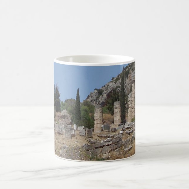 Utsikt över Delphi, Grekland Magisk Mugg (Center)