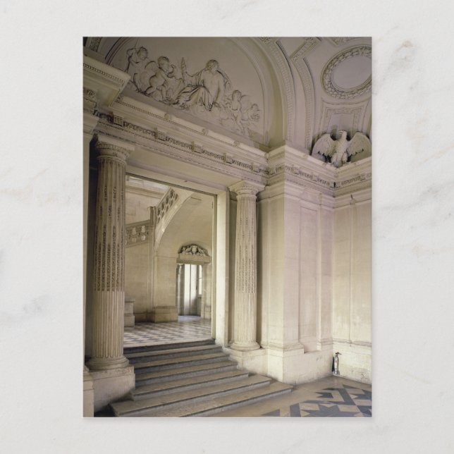 Utsikt över den centrala vestibulen, byggd 1642-51 vykort (Framsida)