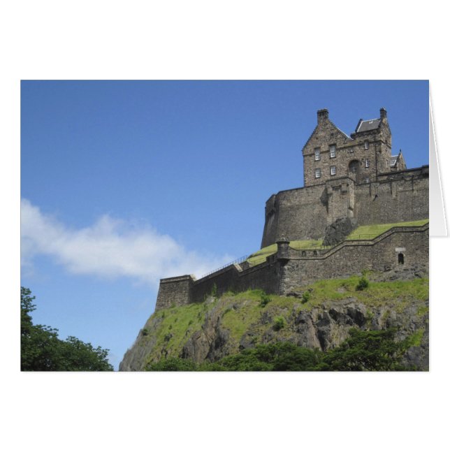 Utsikt över Edinburgh Castle, Edinburgh, Skottland Hälsningskort (Framsidan Horizontal)