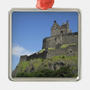 Utsikt över Edinburgh Castle, Edinburgh, Skottland Julgransprydnad Metall