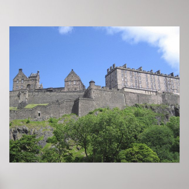 Utsikt över Edinburgh Castle, Edinburgh, Skottland Poster (Framsidan)