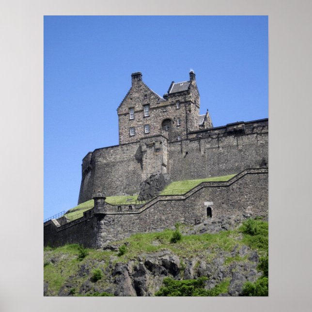 Utsikt över Edinburgh Castle, Edinburgh, Skottland Poster (Framsidan)