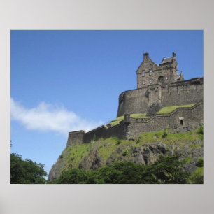 Utsikt över Edinburgh Castle, Edinburgh, Skottland Poster