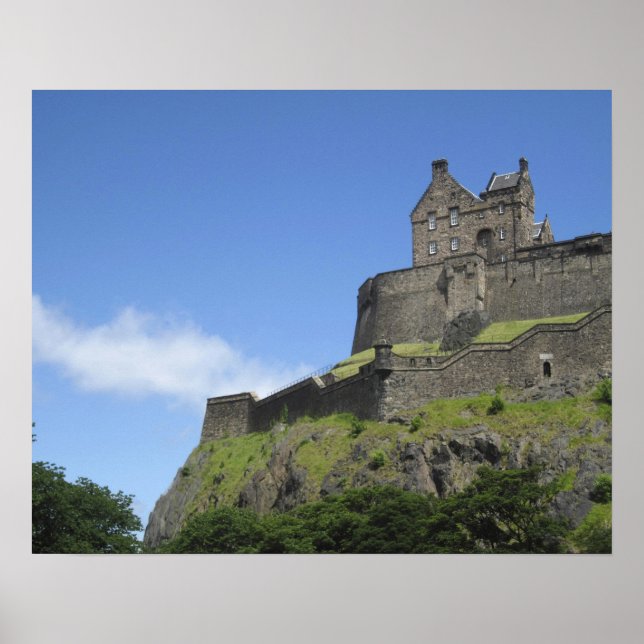 Utsikt över Edinburgh Castle, Edinburgh, Skottland Poster (Framsidan)