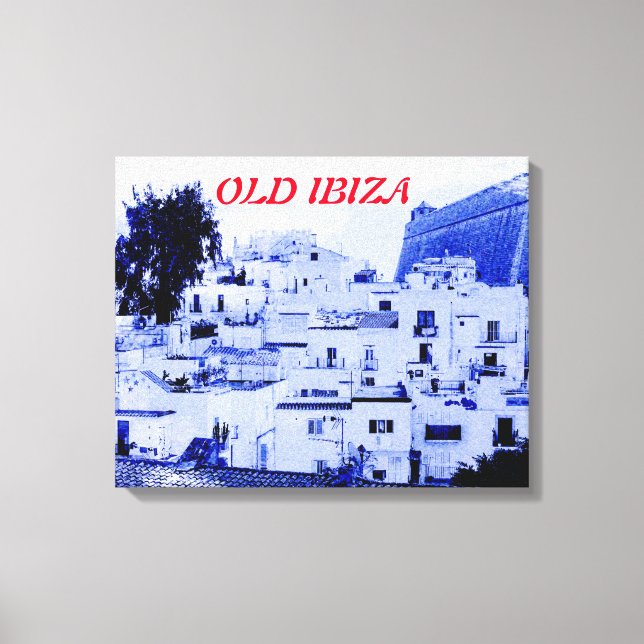 Utsikt över gamla Ibiza på Canvas Print (Framsida)