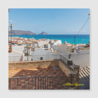 Utsikt över gamla stan och viken, Altea, Costa Bla