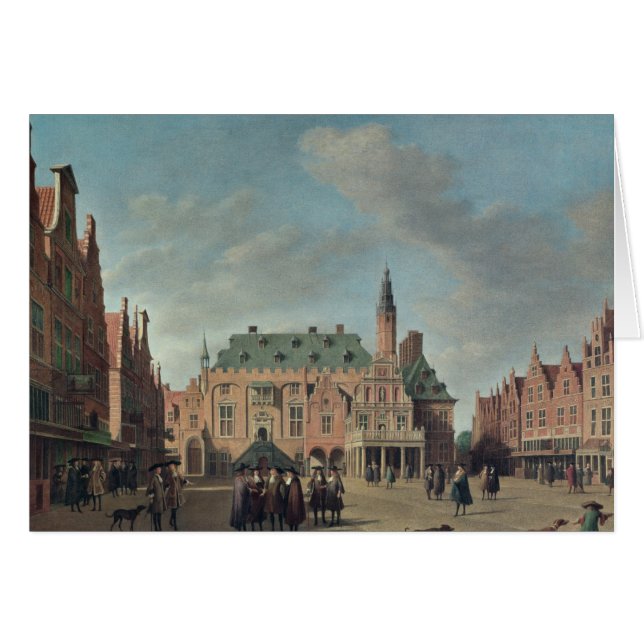 Utsikt över Grote Markt i Haarlem Hälsningskort (Framsidan Horizontal)