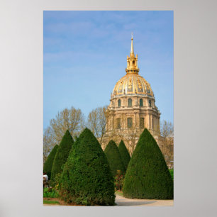 Utsikt över Les Invalides Eglise du Dome Poster