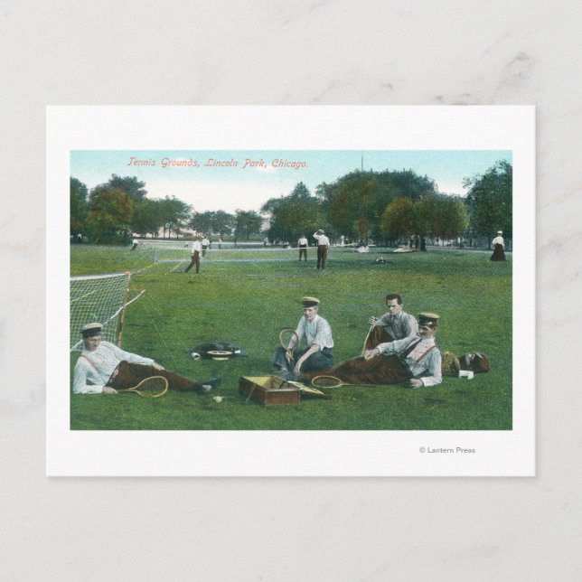 Utsikt över Lincoln Park Tennis GroundsChicago, IL Vykort (Framsida)