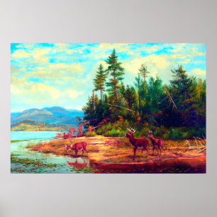 Utsikt över Long Lake Arthur Fitzwilliam Tait 1882 Poster