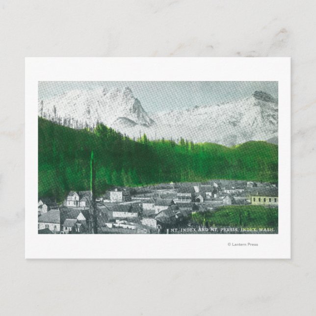Utsikt över Mt Index och Mt Persis Vykort (Framsida)